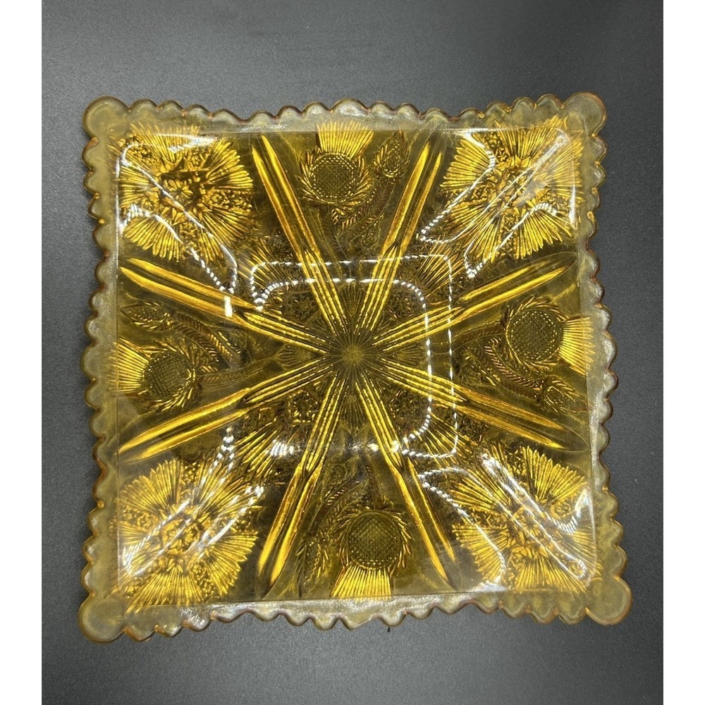Vintage‎ Amber Depression Glass serving Dish: Trinket /salad Dish